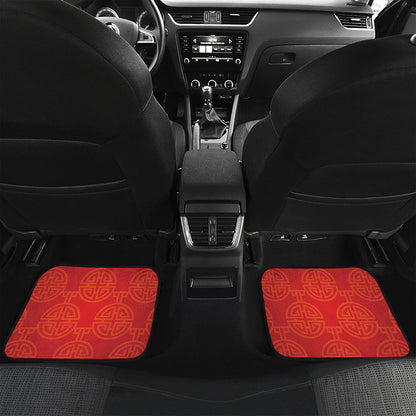 Chinese Lu Symbol Pattern Print Front and Back Car Floor Mats