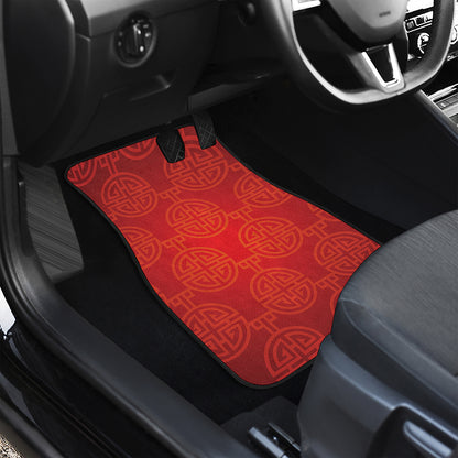 Chinese Lu Symbol Pattern Print Front Car Floor Mats