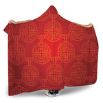 Chinese Lu Symbol Pattern Print Hooded Blanket