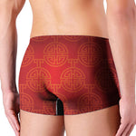 Chinese Lu Symbol Pattern Print Men's Boxer Briefs
