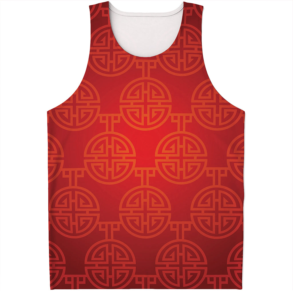 Chinese Lu Symbol Pattern Print Men's Tank Top