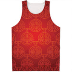 Chinese Lu Symbol Pattern Print Men's Tank Top