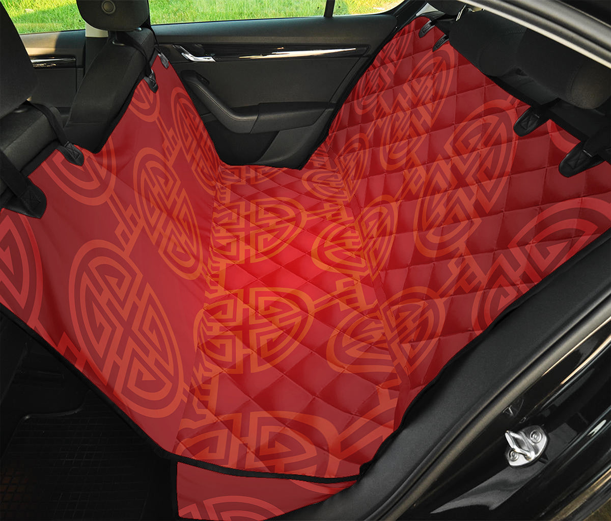 Chinese Lu Symbol Pattern Print Pet Car Back Seat Cover