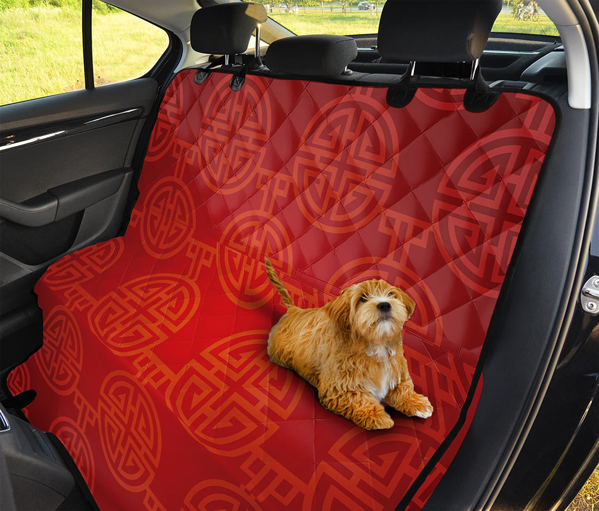 Chinese Lu Symbol Pattern Print Pet Car Back Seat Cover