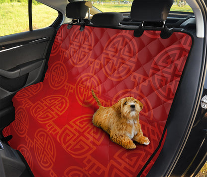 Chinese Lu Symbol Pattern Print Pet Car Back Seat Cover