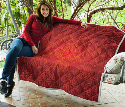 Chinese Lu Symbol Pattern Print Quilt