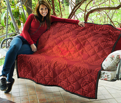 Chinese Lu Symbol Pattern Print Quilt