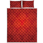 Chinese Lu Symbol Pattern Print Quilt Bed Set