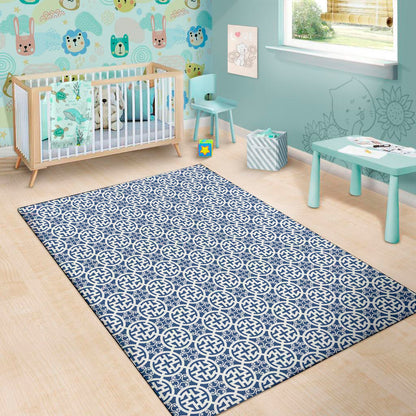 Chinese Luck Symbol Pattern Print Area Rug
