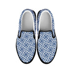 Chinese Luck Symbol Pattern Print Black Slip On Shoes
