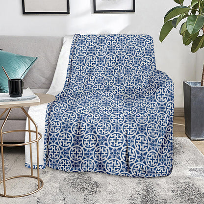 Chinese Luck Symbol Pattern Print Blanket