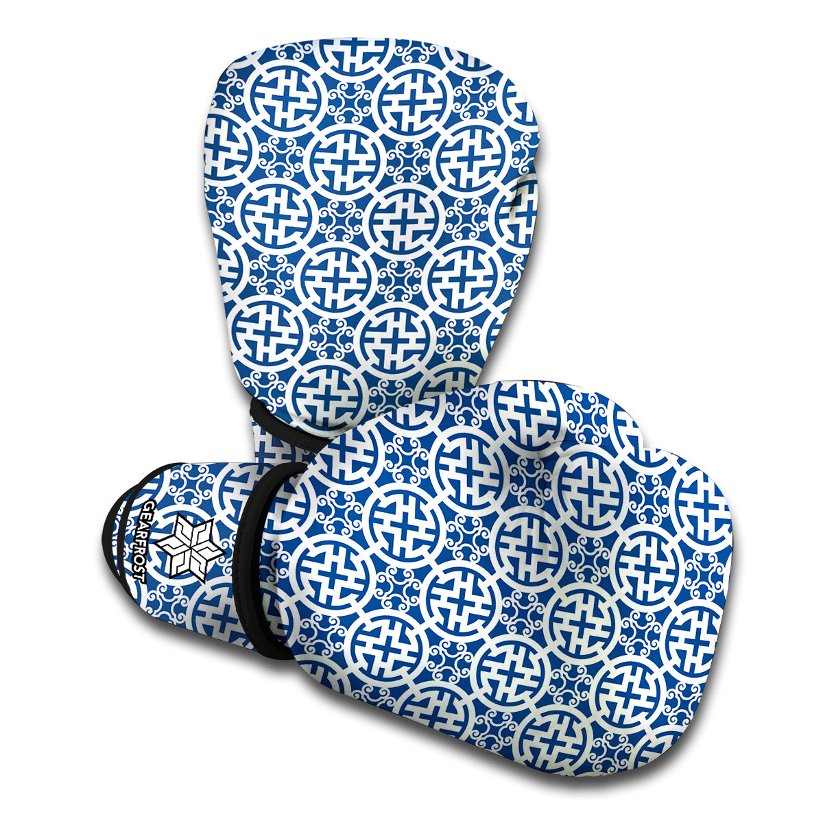 Chinese Luck Symbol Pattern Print Boxing Gloves