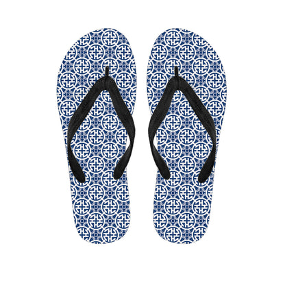 Chinese Luck Symbol Pattern Print Flip Flops