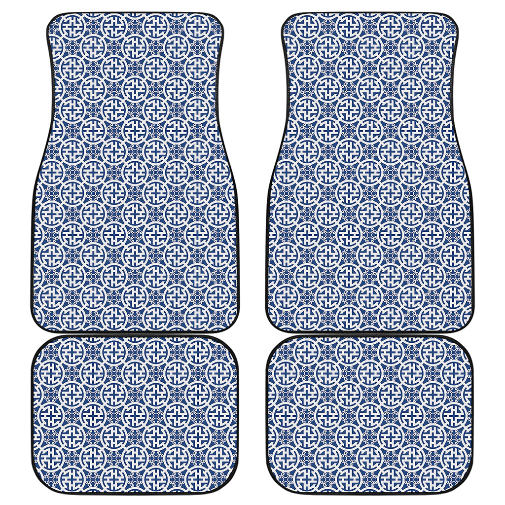 Chinese Luck Symbol Pattern Print Front and Back Car Floor Mats