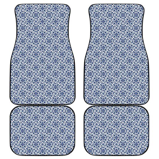 Chinese Luck Symbol Pattern Print Front and Back Car Floor Mats
