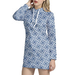 Chinese Luck Symbol Pattern Print Hoodie Dress