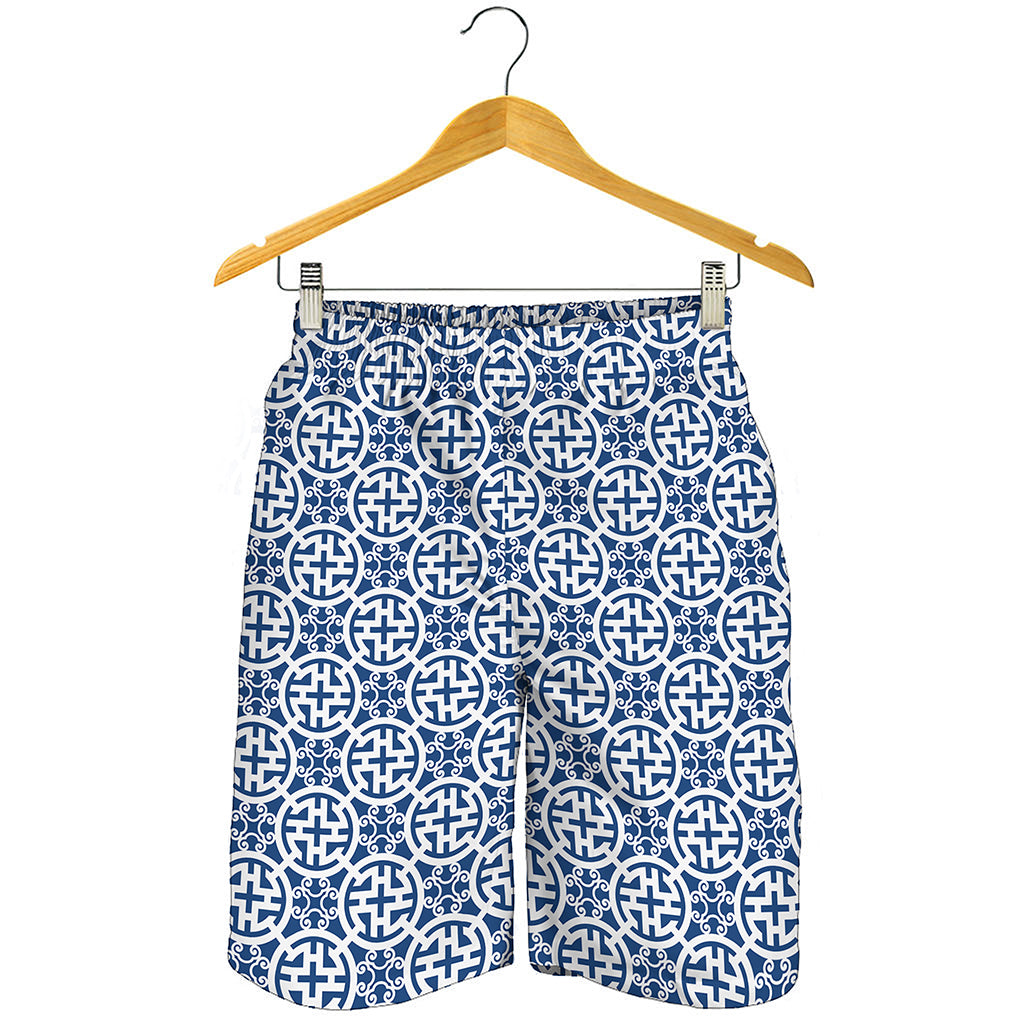 Chinese Luck Symbol Pattern Print Men's Shorts