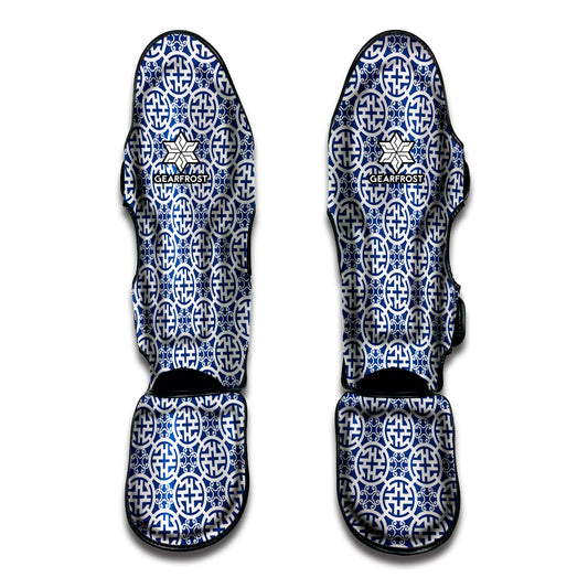 Chinese Luck Symbol Pattern Print Muay Thai Shin Guard
