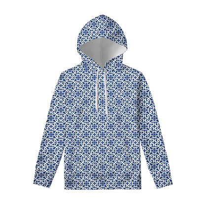 Chinese Luck Symbol Pattern Print Pullover Hoodie