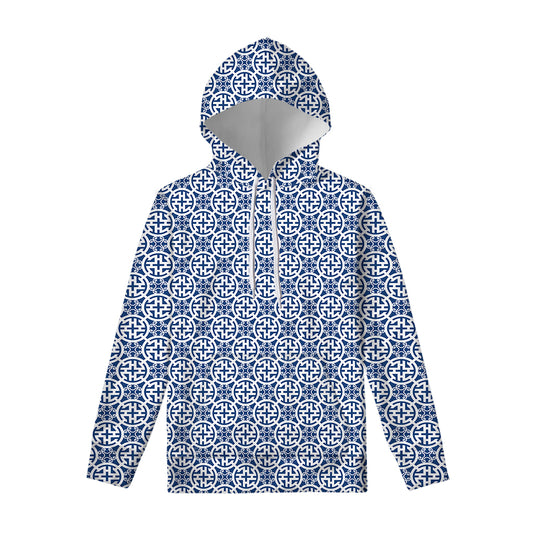 Chinese Luck Symbol Pattern Print Pullover Hoodie