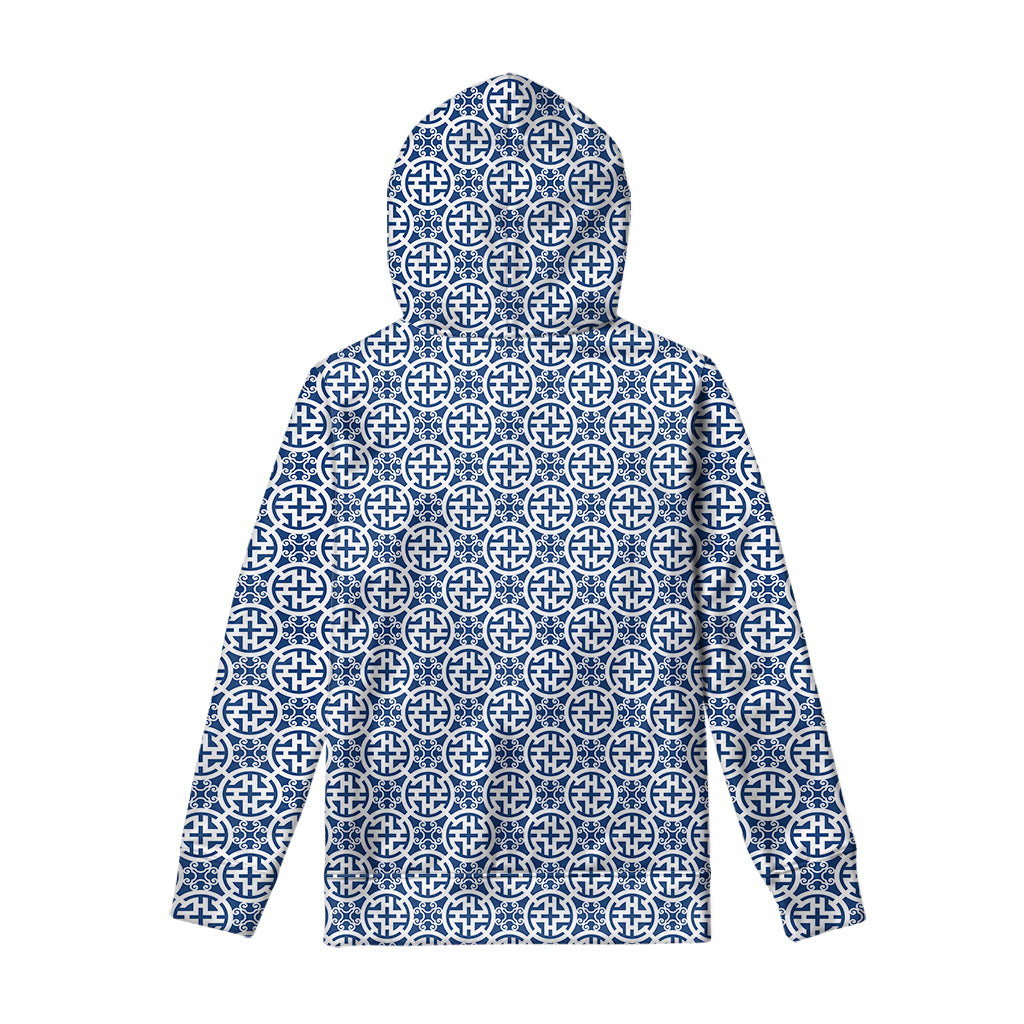 Chinese Luck Symbol Pattern Print Pullover Hoodie
