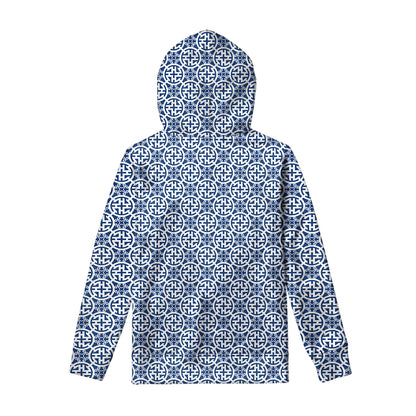 Chinese Luck Symbol Pattern Print Pullover Hoodie