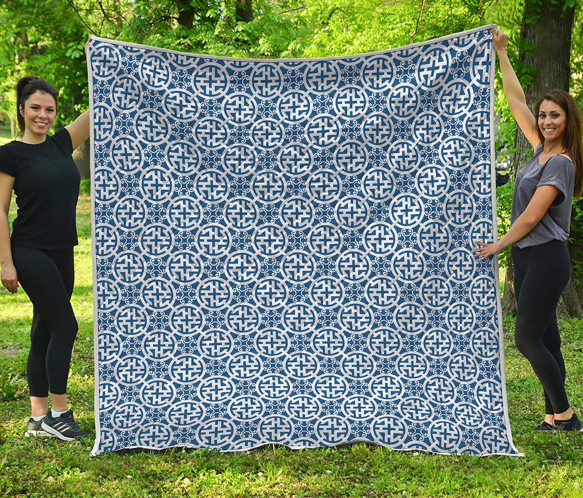 Chinese Luck Symbol Pattern Print Quilt