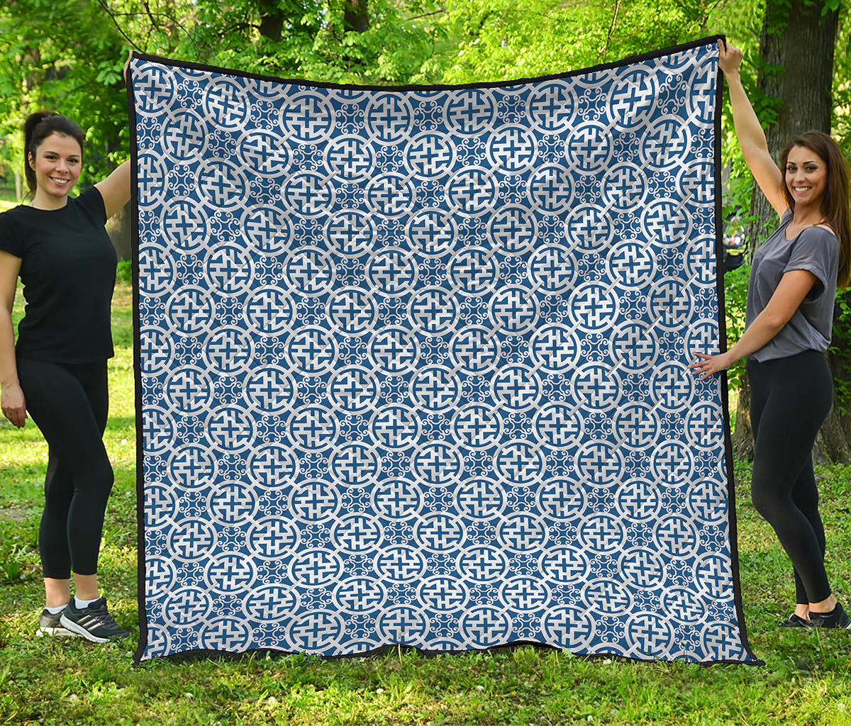 Chinese Luck Symbol Pattern Print Quilt