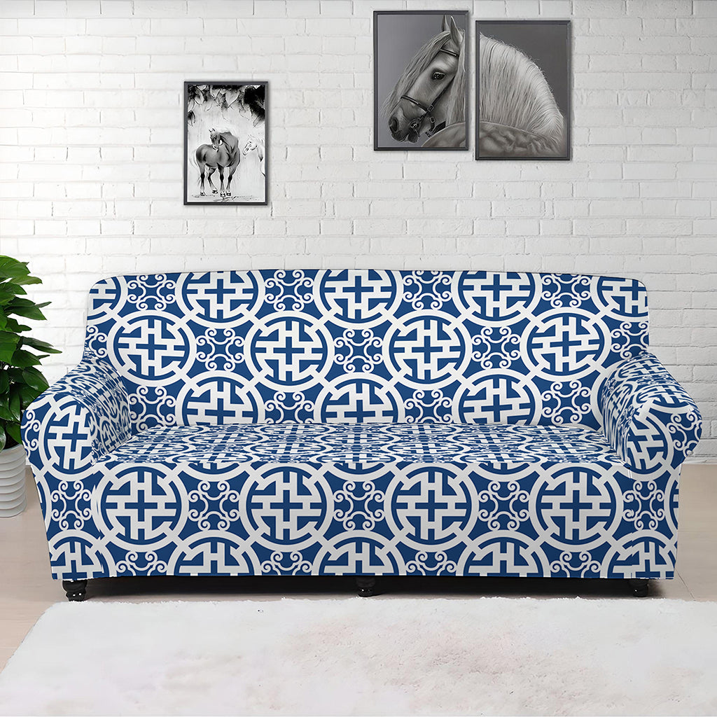 Chinese Luck Symbol Pattern Print Sofa Cover