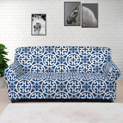 Chinese Luck Symbol Pattern Print Sofa Cover