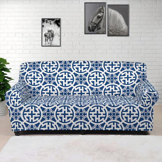 Chinese Luck Symbol Pattern Print Sofa Cover