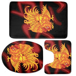 Chinese New Year Rooster Print 3 Piece Bath Mat Set
