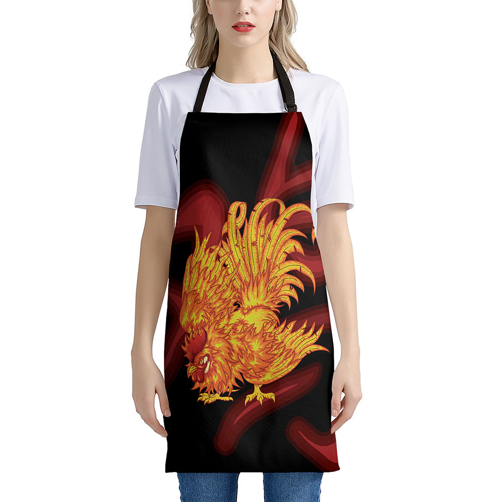 Chinese New Year Rooster Print Apron