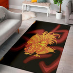 Chinese New Year Rooster Print Area Rug