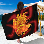Chinese New Year Rooster Print Beach Sarong Wrap