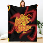 Chinese New Year Rooster Print Blanket