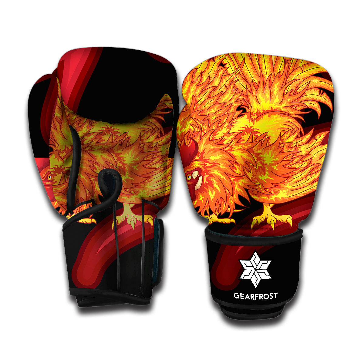 Chinese New Year Rooster Print Boxing Gloves