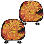 Chinese New Year Rooster Print Car Headrest Covers