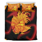 Chinese New Year Rooster Print Duvet Cover Bedding Set