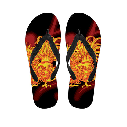 Chinese New Year Rooster Print Flip Flops
