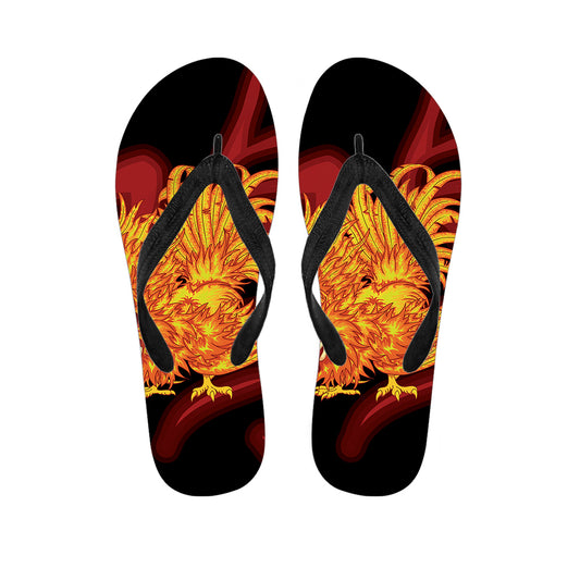 Chinese New Year Rooster Print Flip Flops