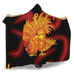 Chinese New Year Rooster Print Hooded Blanket