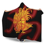 Chinese New Year Rooster Print Hooded Blanket