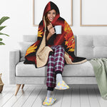 Chinese New Year Rooster Print Hooded Blanket