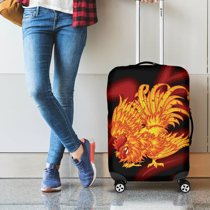 Chinese New Year Rooster Print Luggage Cover
