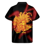 Chinese New Year Rooster Print Men's Short Sleeve Shirt