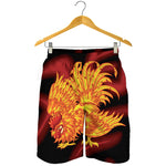 Chinese New Year Rooster Print Men's Shorts