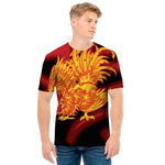 Chinese New Year Rooster Print Men's T-Shirt