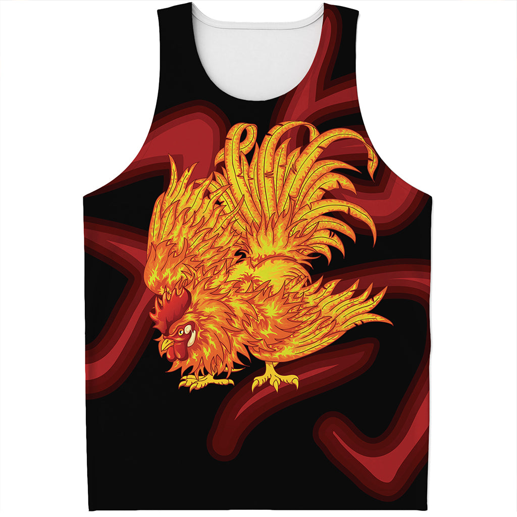 Chinese New Year Rooster Print Men's Tank Top