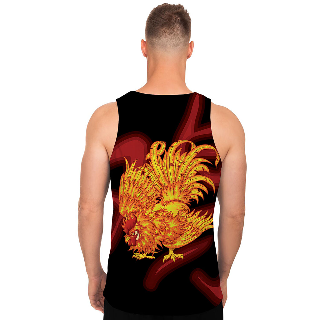 Chinese New Year Rooster Print Men's Tank Top